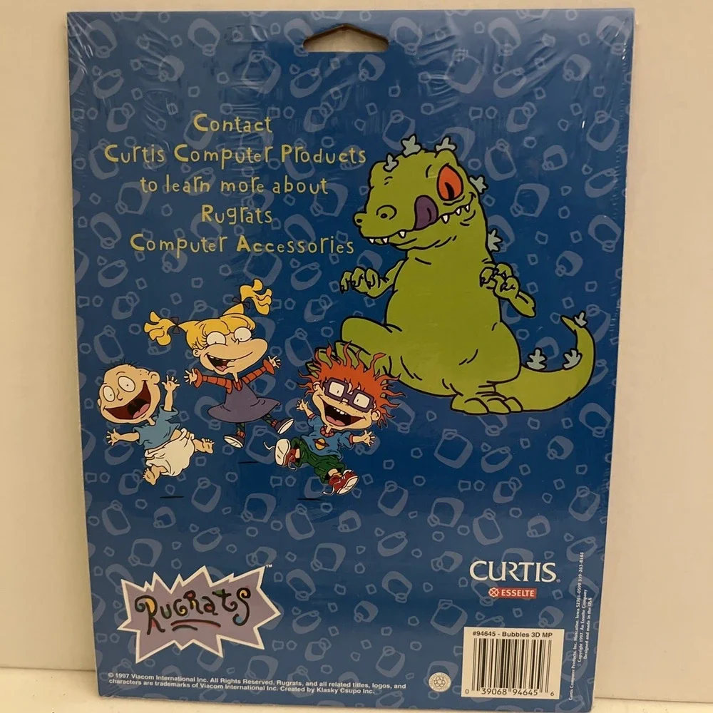 Vintage 1997 Rugrats 3D Lenticular Bubbles Computer Mouse Pad Nickelodeon‎ NEW